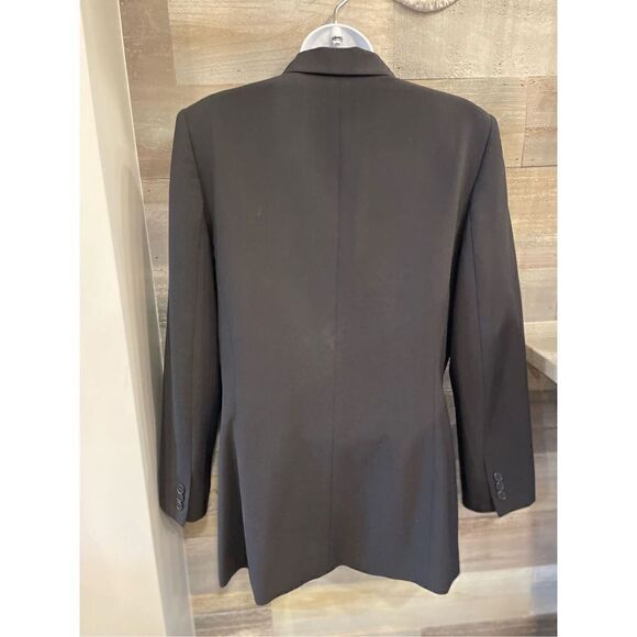 Liz Claiborne 8 wool blend black pantsuit long￼ blazer/pants - Picture 3 of 12